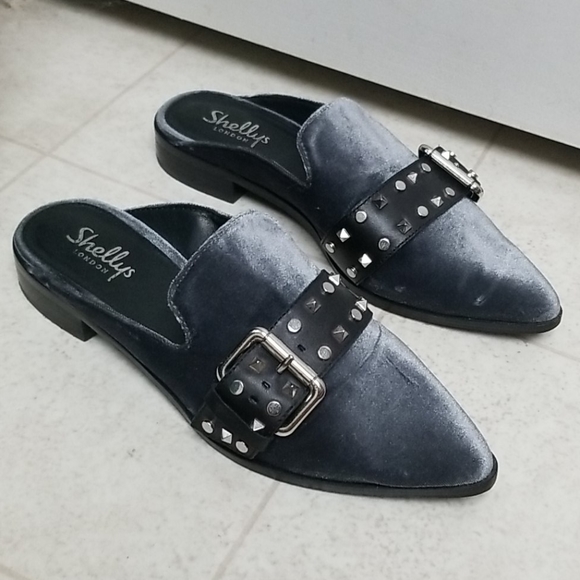 Exquisite Velvet Mule Slides Shelly's of London - Picture 2 of 9